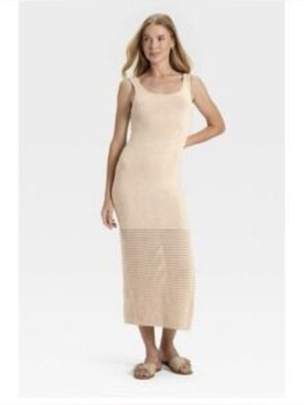 Universal Thread Beige Knit Midi Dress